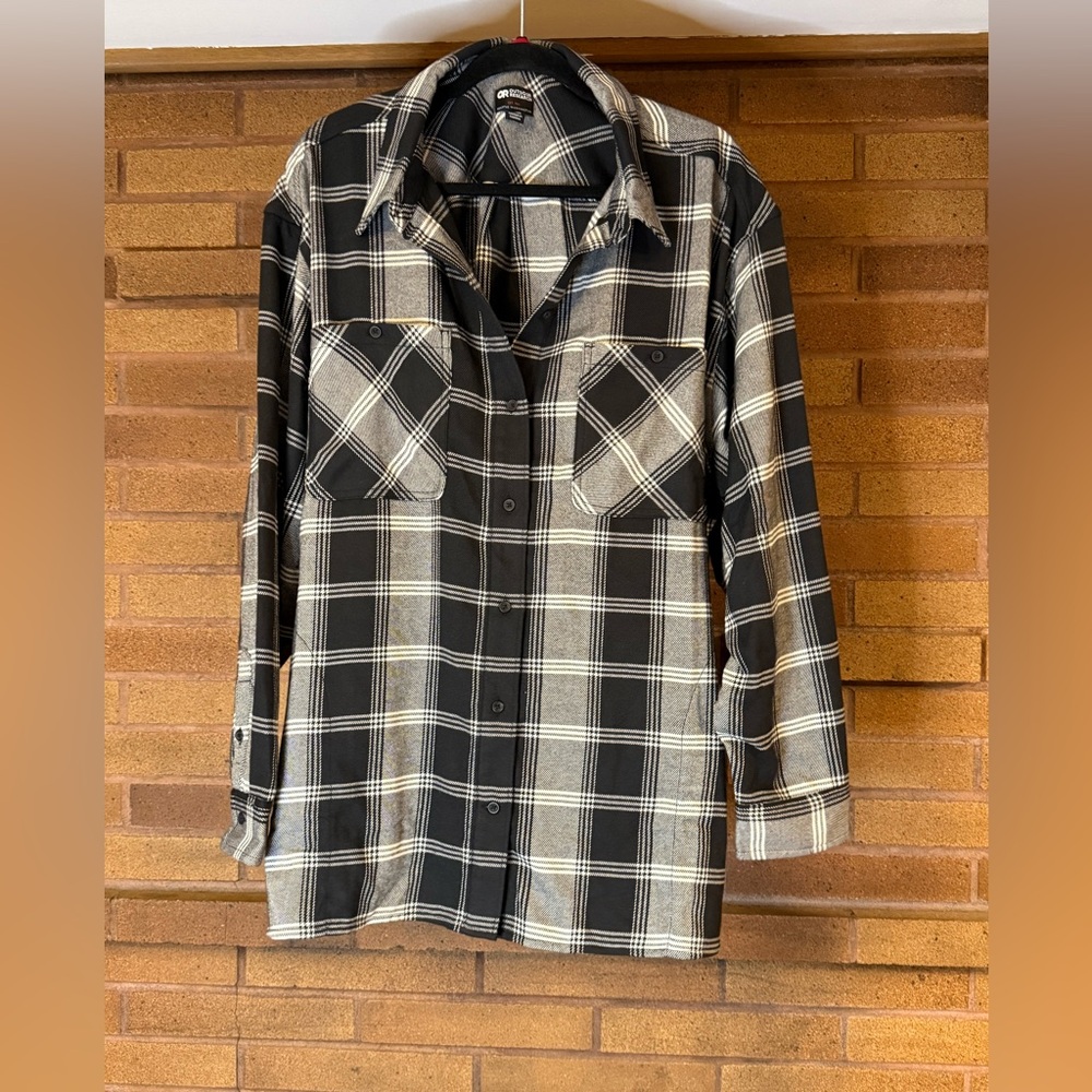 Black and White Plaid Flannel Women’s Shirt